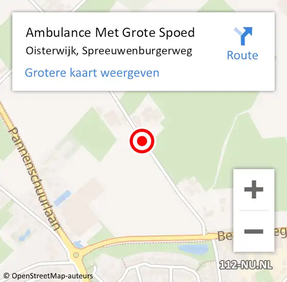 Locatie op kaart van de 112 melding: Ambulance Met Grote Spoed Naar Oisterwijk, Spreeuwenburgerweg op 6 september 2019 19:46