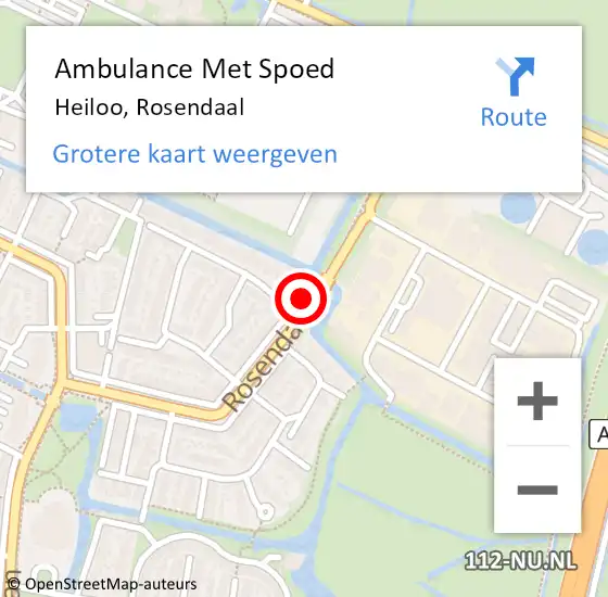 Locatie op kaart van de 112 melding: Ambulance Met Spoed Naar Heiloo, Rosendaal op 6 september 2019 20:17