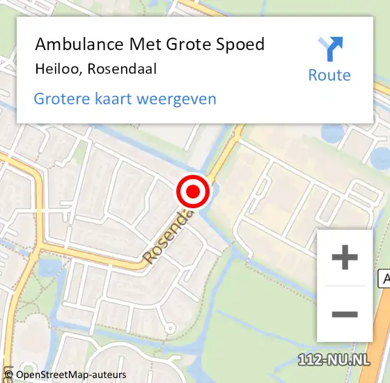 Locatie op kaart van de 112 melding: Ambulance Met Grote Spoed Naar Heiloo, Rosendaal op 6 september 2019 20:31