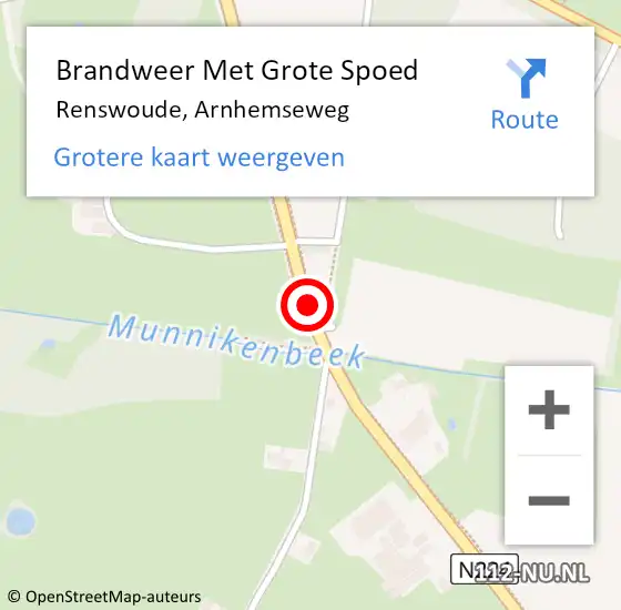 Locatie op kaart van de 112 melding: Brandweer Met Grote Spoed Naar Renswoude, Arnhemseweg op 6 september 2019 22:47