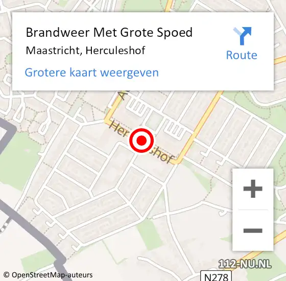 Locatie op kaart van de 112 melding: Brandweer Met Grote Spoed Naar Maastricht, Herculeshof op 7 september 2019 01:37