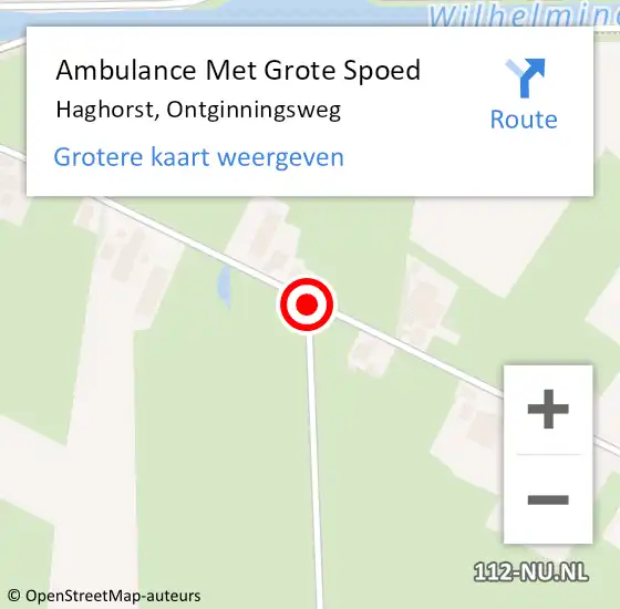 Locatie op kaart van de 112 melding: Ambulance Met Grote Spoed Naar Haghorst, Ontginningsweg op 7 september 2019 03:43