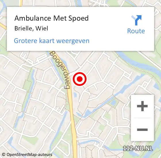 Locatie op kaart van de 112 melding: Ambulance Met Spoed Naar Brielle, Wiel op 7 september 2019 04:28