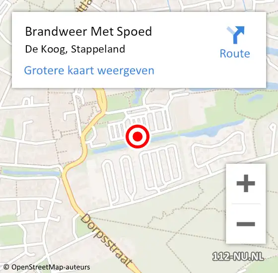 Locatie op kaart van de 112 melding: Brandweer Met Spoed Naar De Koog, Stappeland op 7 september 2019 08:30