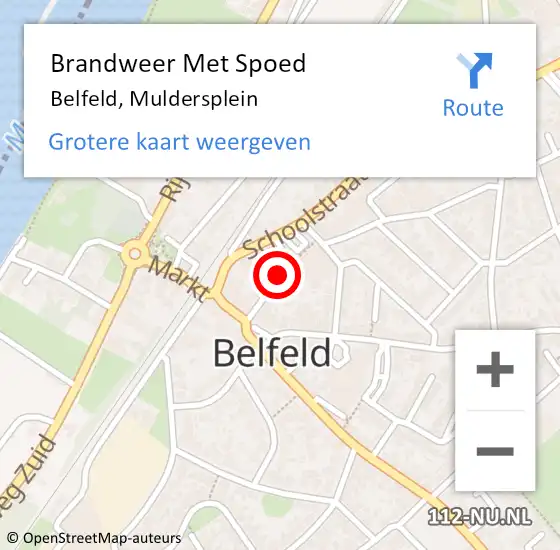 Locatie op kaart van de 112 melding: Brandweer Met Spoed Naar Belfeld, Muldersplein op 7 september 2019 08:43