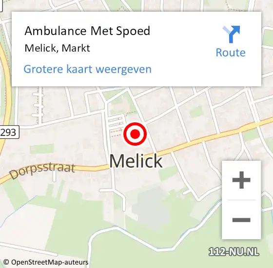 Locatie op kaart van de 112 melding: Ambulance Met Spoed Naar Melick, Markt op 7 september 2019 09:19