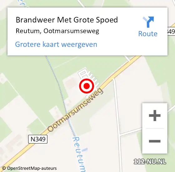 Locatie op kaart van de 112 melding: Brandweer Met Grote Spoed Naar Reutum, Ootmarsumseweg op 13 april 2014 00:44