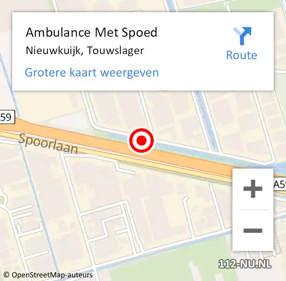 Locatie op kaart van de 112 melding: Ambulance Met Spoed Naar Nieuwkuijk, Touwslager op 7 september 2019 11:25