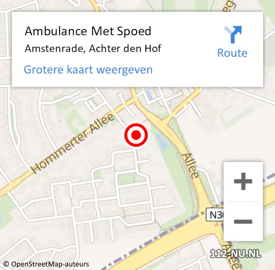 Locatie op kaart van de 112 melding: Ambulance Met Spoed Naar Amstenrade, Achter den Hof op 13 april 2014 01:02