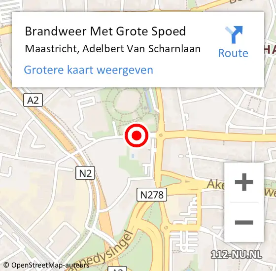 Locatie op kaart van de 112 melding: Brandweer Met Grote Spoed Naar Maastricht, Adelbert Van Scharnlaan op 7 september 2019 12:19