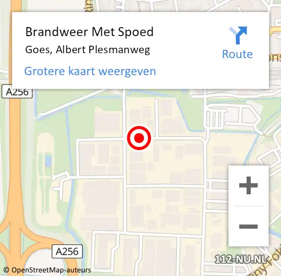 Locatie op kaart van de 112 melding: Brandweer Met Spoed Naar Goes, Albert Plesmanweg op 7 september 2019 12:20