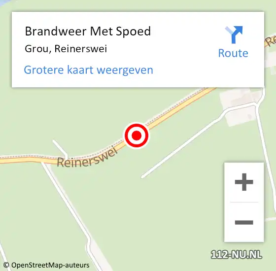 Locatie op kaart van de 112 melding: Brandweer Met Spoed Naar Grou, Reinerswei op 7 september 2019 14:33