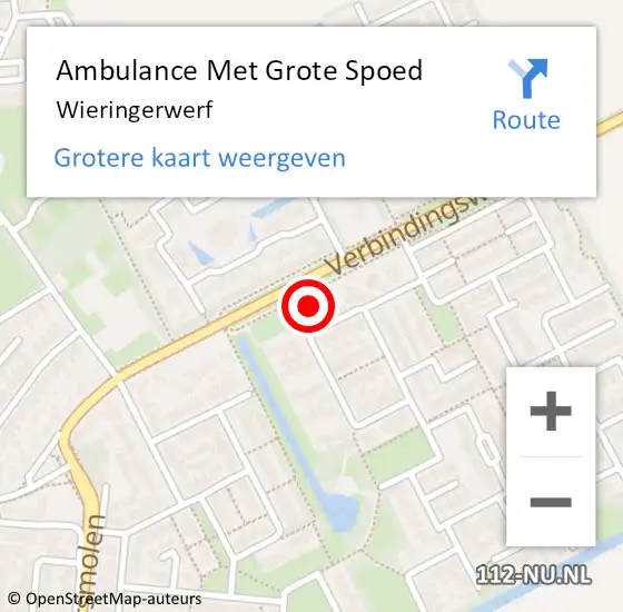 Locatie op kaart van de 112 melding: Ambulance Met Grote Spoed Naar Wieringerwerf op 7 september 2019 14:45