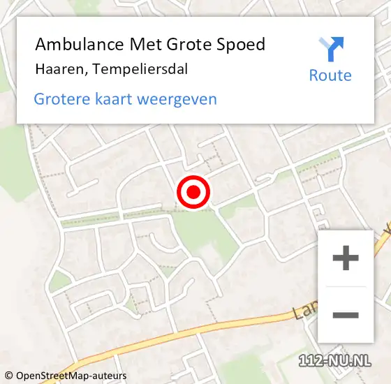 Locatie op kaart van de 112 melding: Ambulance Met Grote Spoed Naar Haaren, Tempeliersdal op 7 september 2019 15:31