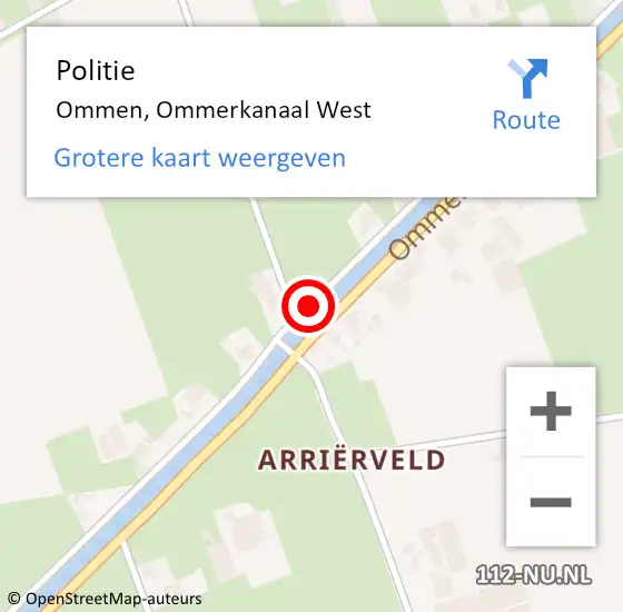 Locatie op kaart van de 112 melding: Politie Ommen, Ommerkanaal West op 7 september 2019 15:35