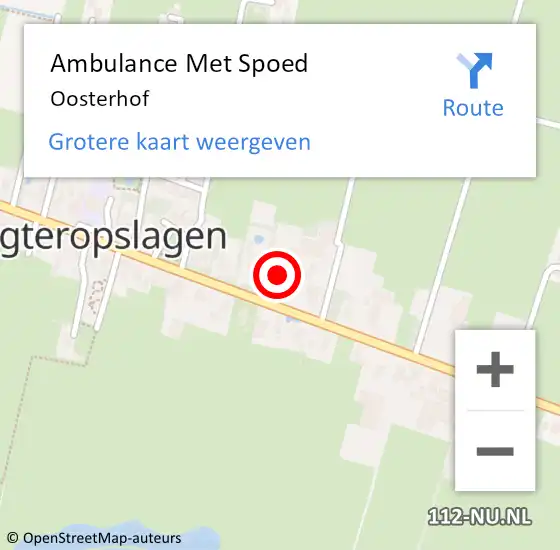 Locatie op kaart van de 112 melding: Ambulance Met Spoed Naar Oosterhof op 7 september 2019 15:37