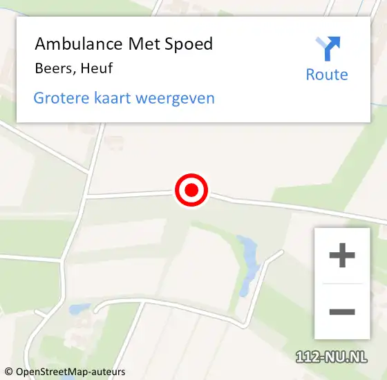 Locatie op kaart van de 112 melding: Ambulance Met Spoed Naar Beers, Heuf op 7 september 2019 15:56