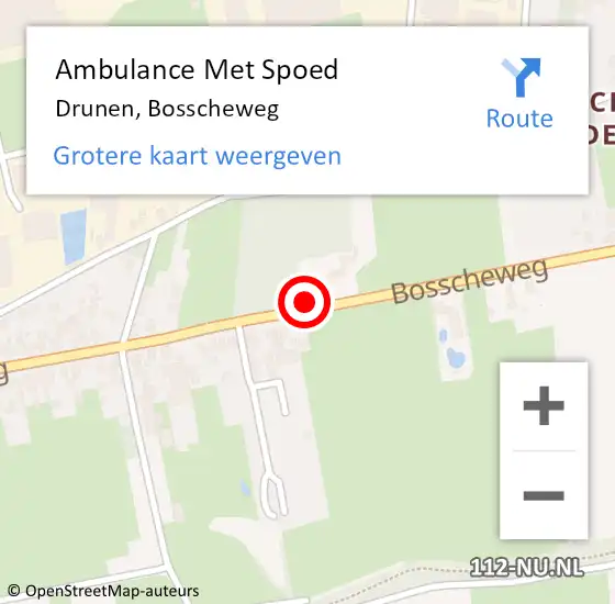 Locatie op kaart van de 112 melding: Ambulance Met Spoed Naar Drunen, Bosscheweg op 7 september 2019 17:18