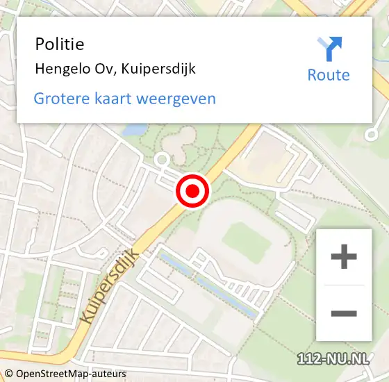 Locatie op kaart van de 112 melding: Politie Hengelo Ov, Kuipersdijk op 7 september 2019 19:15
