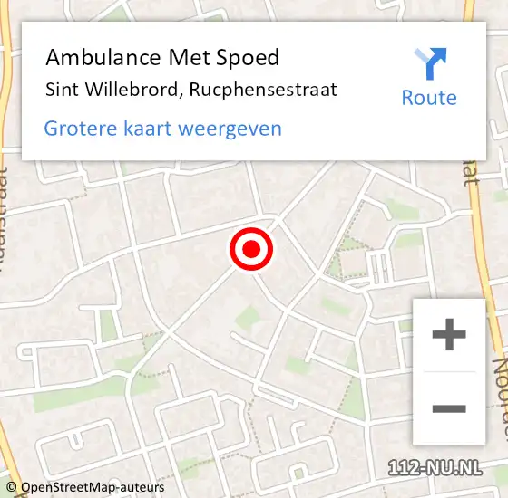 Locatie op kaart van de 112 melding: Ambulance Met Spoed Naar Sint Willebrord, Rucphensestraat op 7 september 2019 20:09