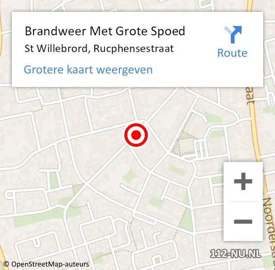 Locatie op kaart van de 112 melding: Brandweer Met Grote Spoed Naar St Willebrord, Rucphensestraat op 7 september 2019 20:11