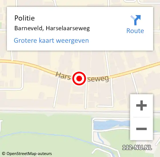 Locatie op kaart van de 112 melding: Politie Barneveld, Harselaarseweg op 7 september 2019 20:58