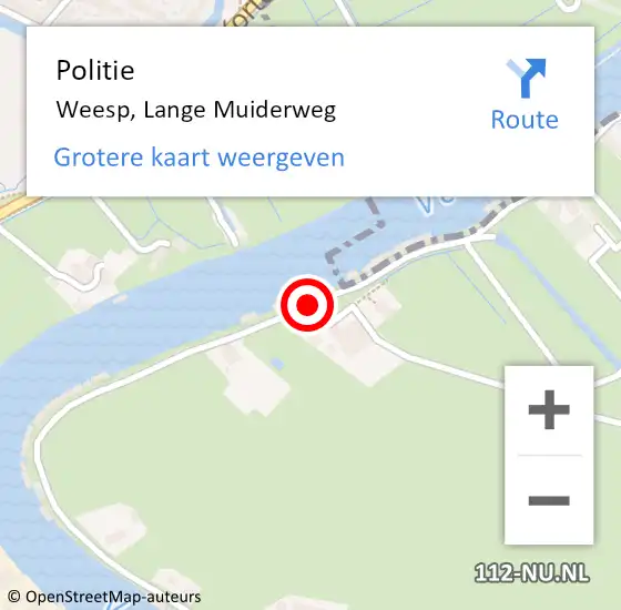 Locatie op kaart van de 112 melding: Politie Weesp, Lange Muiderweg op 7 september 2019 21:07