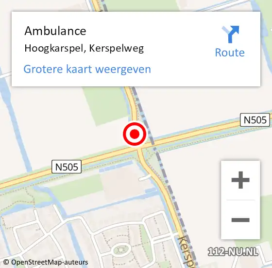 Locatie op kaart van de 112 melding: Ambulance Hoogkarspel, Kerspelweg op 7 september 2019 22:08