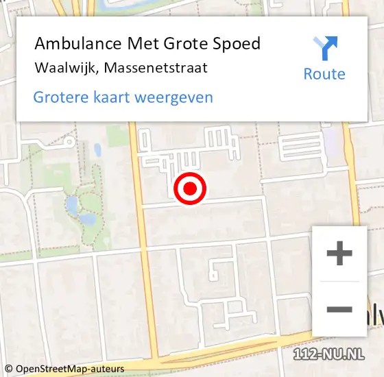 Locatie op kaart van de 112 melding: Ambulance Met Grote Spoed Naar Waalwijk, Massenetstraat op 7 september 2019 23:07