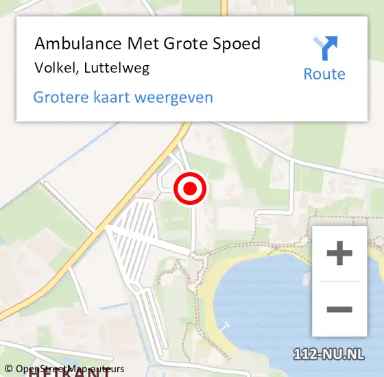 Locatie op kaart van de 112 melding: Ambulance Met Grote Spoed Naar Volkel, Luttelweg op 8 september 2019 00:41