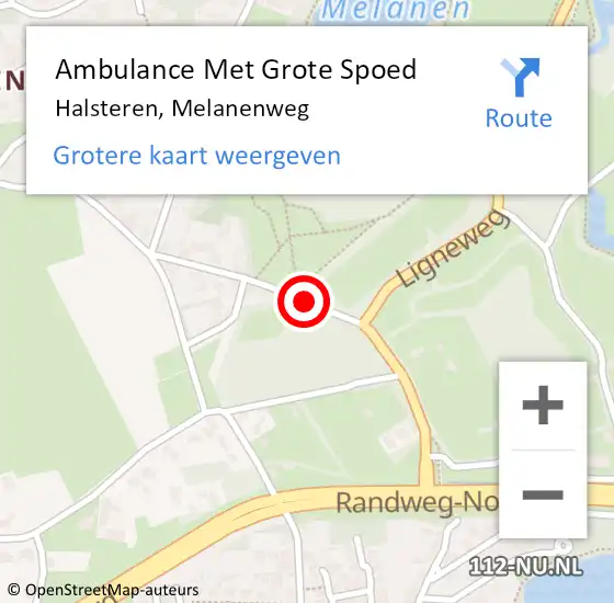 Locatie op kaart van de 112 melding: Ambulance Met Grote Spoed Naar Halsteren, Melanenweg op 8 september 2019 01:27