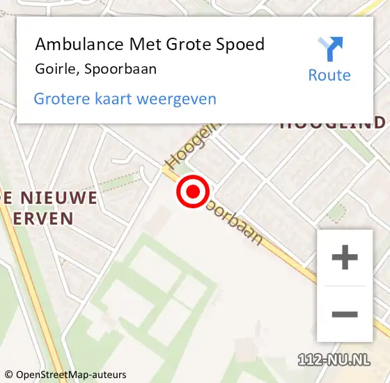 Locatie op kaart van de 112 melding: Ambulance Met Grote Spoed Naar Goirle, Spoorbaan op 8 september 2019 02:18