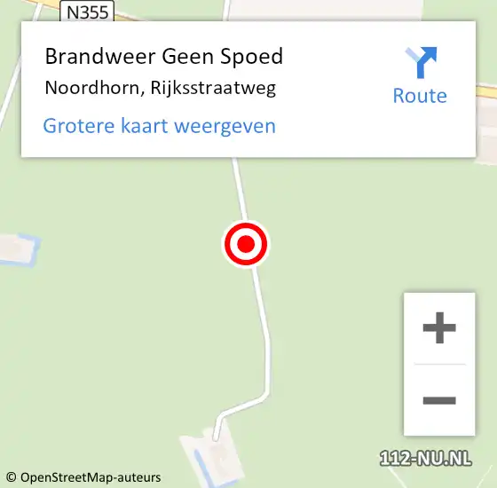 Locatie op kaart van de 112 melding: Brandweer Geen Spoed Naar Noordhorn, Rijksstraatweg op 8 september 2019 02:38