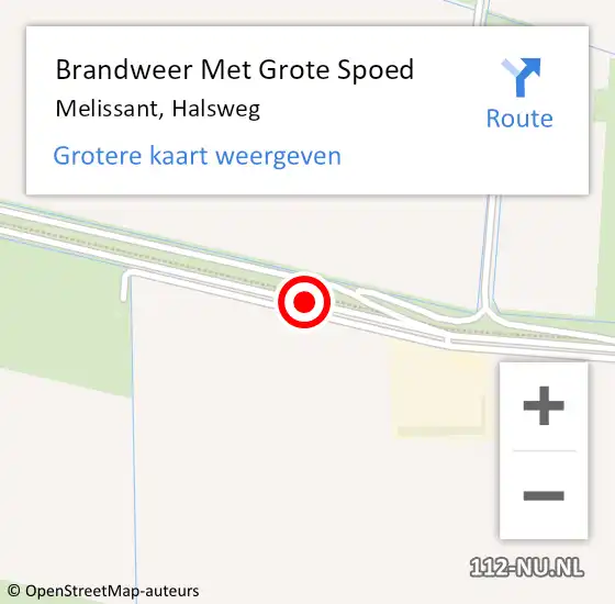 Locatie op kaart van de 112 melding: Brandweer Met Grote Spoed Naar Melissant, Halsweg op 8 september 2019 03:25