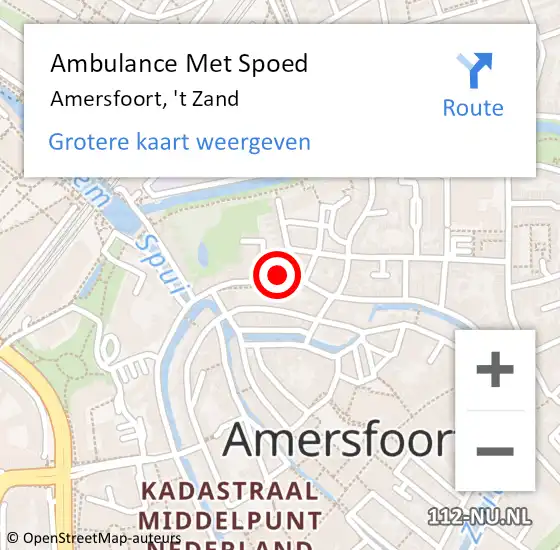Locatie op kaart van de 112 melding: Ambulance Met Spoed Naar Amersfoort, 't Zand op 13 april 2014 03:16