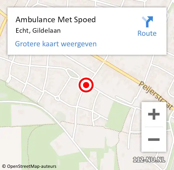 Locatie op kaart van de 112 melding: Ambulance Met Spoed Naar Echt, Gildelaan op 8 september 2019 04:37