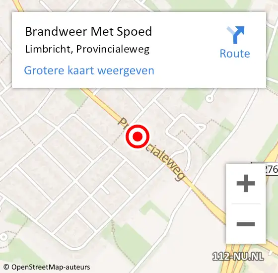 Locatie op kaart van de 112 melding: Brandweer Met Spoed Naar Limbricht, Provincialeweg op 8 september 2019 05:01