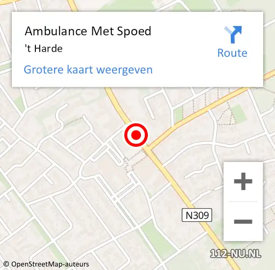 Locatie op kaart van de 112 melding: Ambulance Met Spoed Naar 't Harde op 8 september 2019 05:37
