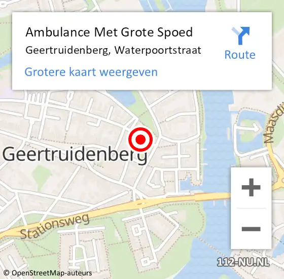 Locatie op kaart van de 112 melding: Ambulance Met Grote Spoed Naar Geertruidenberg, Waterpoortstraat op 8 september 2019 08:36