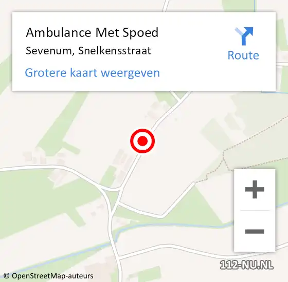 Locatie op kaart van de 112 melding: Ambulance Met Spoed Naar Sevenum, Snelkensstraat op 13 april 2014 03:50