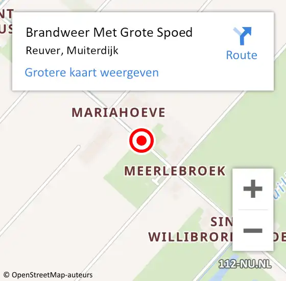 Locatie op kaart van de 112 melding: Brandweer Met Grote Spoed Naar Reuver, Muiterdijk op 8 september 2019 09:32