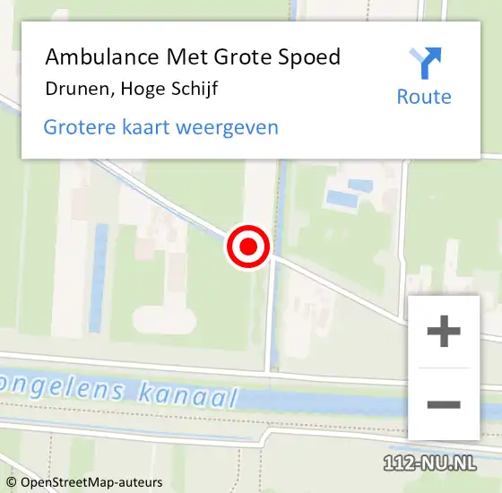 Locatie op kaart van de 112 melding: Ambulance Met Grote Spoed Naar Drunen, Hoge Schijf op 8 september 2019 13:00
