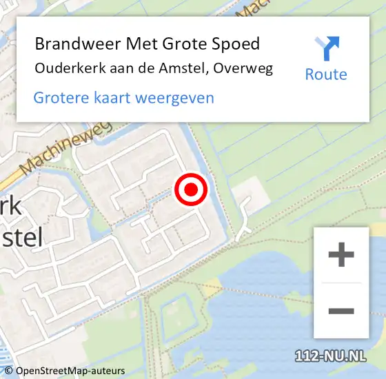 Locatie op kaart van de 112 melding: Brandweer Met Grote Spoed Naar Ouderkerk aan de Amstel, Overweg op 8 september 2019 14:02