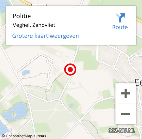 Locatie op kaart van de 112 melding: Politie Veghel, Zandvliet op 8 september 2019 14:13