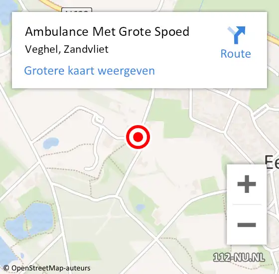 Locatie op kaart van de 112 melding: Ambulance Met Grote Spoed Naar Veghel, Zandvliet op 8 september 2019 14:14