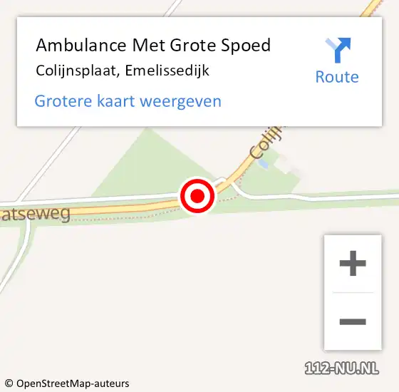 Locatie op kaart van de 112 melding: Ambulance Met Grote Spoed Naar Colijnsplaat, Emelissedijk op 8 september 2019 15:20