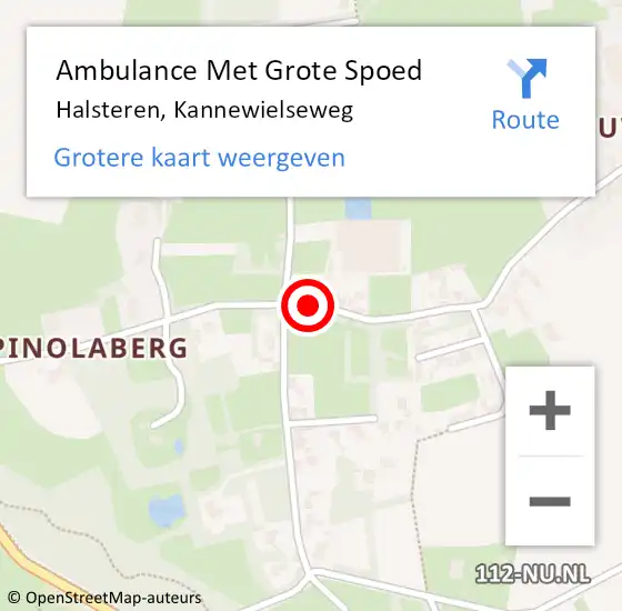 Locatie op kaart van de 112 melding: Ambulance Met Grote Spoed Naar Halsteren, Kannewielseweg op 8 september 2019 19:37