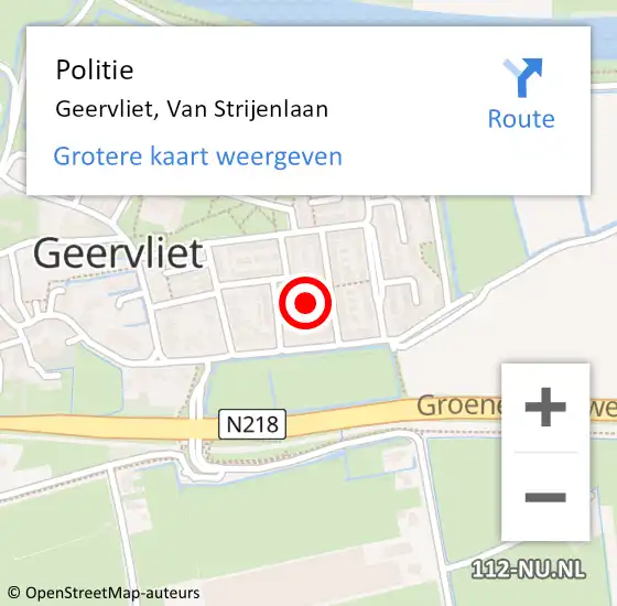 Locatie op kaart van de 112 melding: Politie Geervliet, Van Strijenlaan op 8 september 2019 20:17