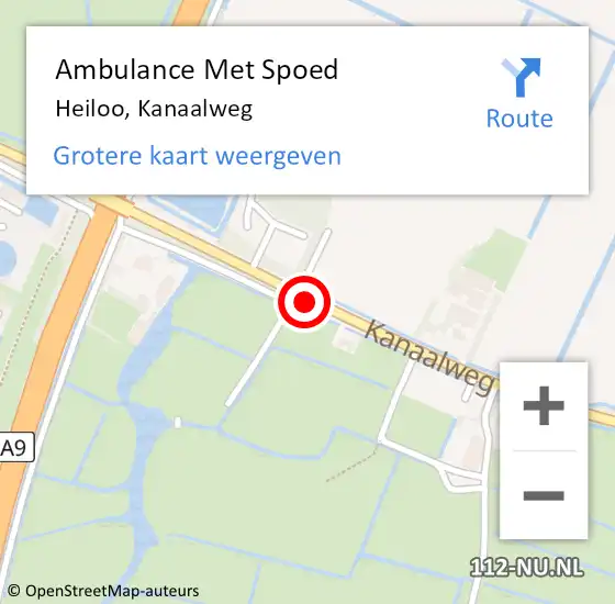 Locatie op kaart van de 112 melding: Ambulance Met Spoed Naar Heiloo, Kanaalweg op 8 september 2019 21:40