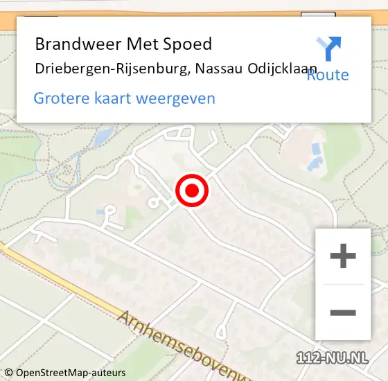 Locatie op kaart van de 112 melding: Brandweer Met Spoed Naar Driebergen-Rijsenburg, Nassau Odijcklaan op 8 september 2019 23:21